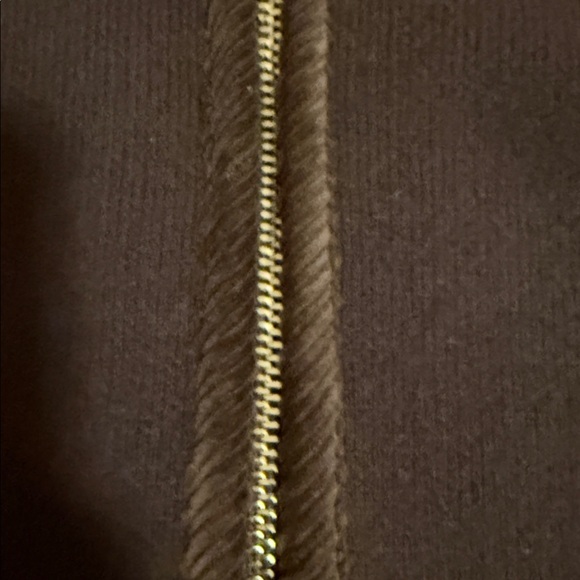 NWT Zara 100% wool chocolate brown cardigan sweater zipper velvet trim large L - Picture 3 of 4